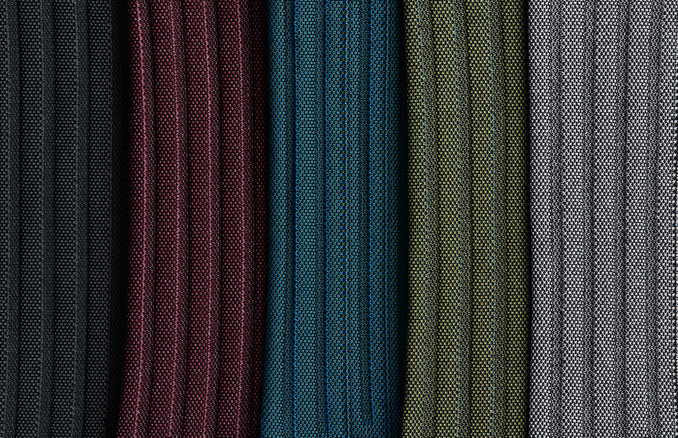 Haworth upholstery fabrics in different shades